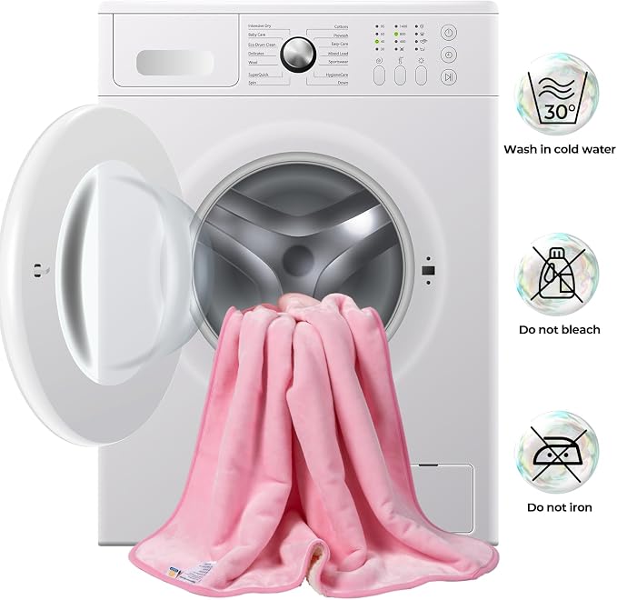 Sunheir Waterproof Dog Blankets for Extra Large Dogs - Cat Blanket Washable for Couch Protection, Soft Sherpa Fleece Puppy Throw Blanket to Prevent Urine Leaks & Protects Furniture, 50"X 60", Pink