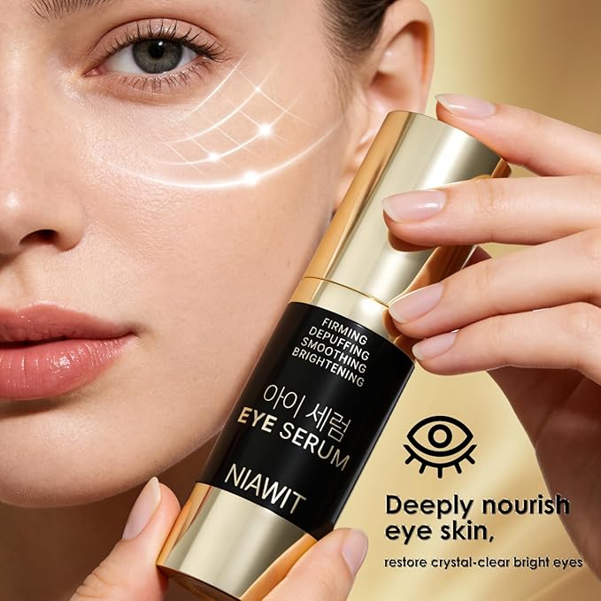 Eye Serum – Anti-Fatigue Eye Care for Dark Circles, Puffiness & Fine Lines with Niacinamide, Peptides & Caffeine – Gentle Clean Beautiful for Daily Use Around the Delicate Eye Area