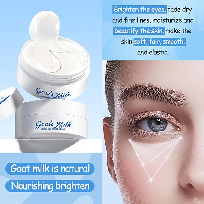 Under Eye Patches for Dark Circles & Puffy Eyes - 60 Pairs Hydrating Eye Mask with Hyaluronic Acid,Hydrolyzed Elastin&Goats Milk - Vegan, Cruelty-Free