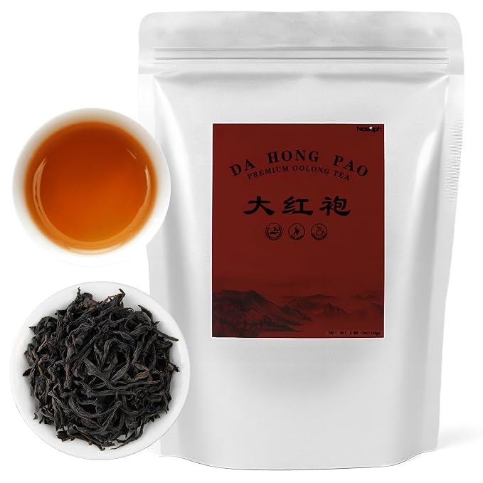 NASLAPH Dahongpao Oolong Tea Loose Leaf, 3.88 Oz Big Red Robe Tea Dahongpao Wuyi Rock High Mountain Oolong, Natural Loose Fragrant and Mellow 特级 大红袍 乌龙茶 中国功夫岩茶