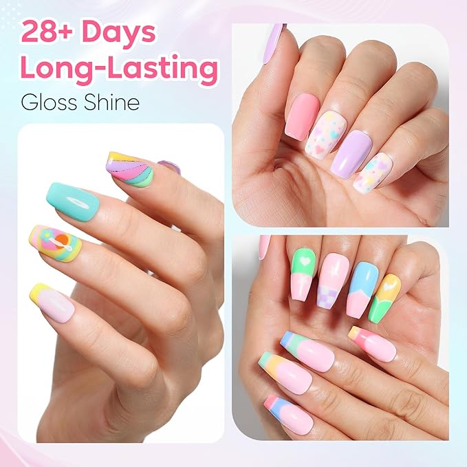 AIMEILI Pastel Gel Nail Polish Set 12pcs, Hema Free, Cruelty Free, Vegan, Soak Off U V LED Nail Art Manicure Salon DIY for Women - Kit 37