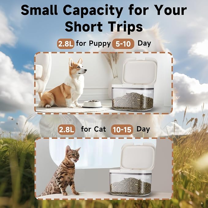 LivLab Mker 5 lb Airtight Dog Food Storage Container with Scoop, White