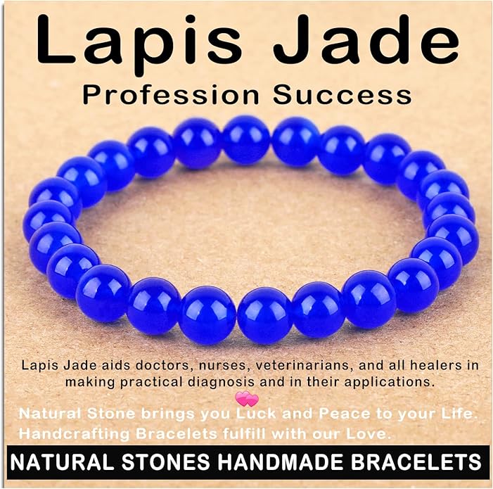 AD Beads Handmade Gemstone Stretch Elastic Bracelet Crystal Healing Reiki Nature's Beauty and Spiritual Essence Unisex