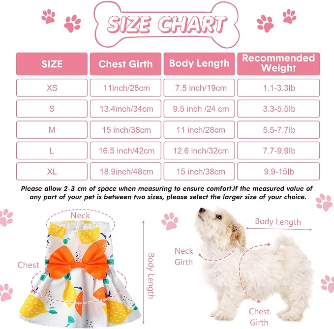 5 Pcs Floral Dog Dress Cute Pet Skirt Dresses,Cute Style,Large | Pet Clothes Dresses Cat Princess Bowknot Clothes Puppy Outfits for Yorkie Puppy Cat, 5 Styles