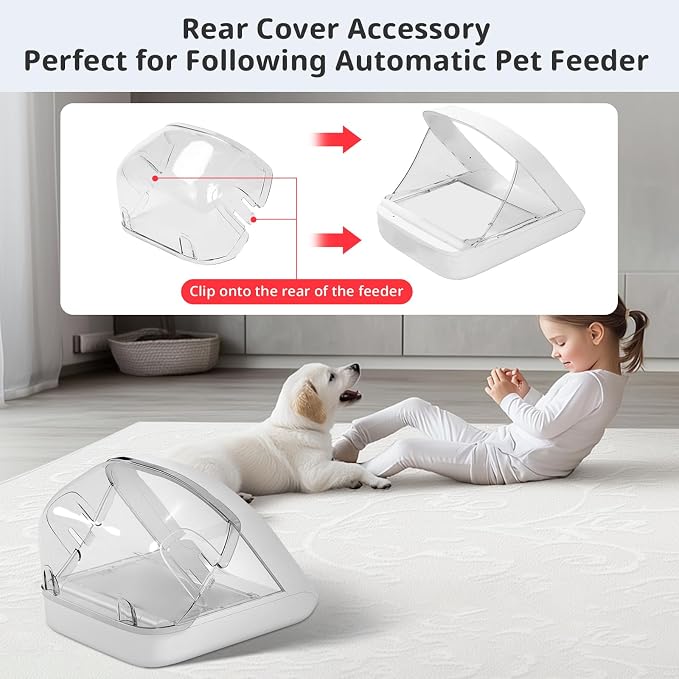 Rear Cover for Automatic Microchip Cat Pet Feeder - Prevents Persistent Pet from Getting Food from The Back of The Feeder (2 Pack)