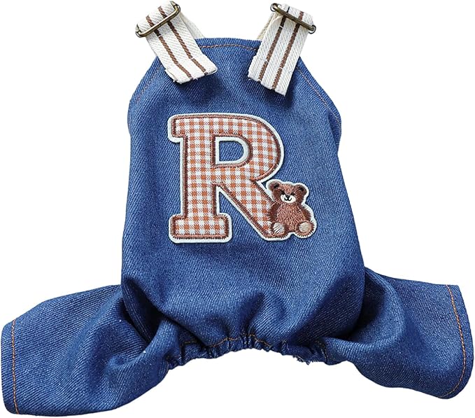 Dog Stylish Overalls Comfortable Puppy One Piece Outfits Summer Bib Overalls for Small Dogs Cute Pet Jumpsuit Onesie Chihuahua Yorkies Birthday Holiday Clothes Costume