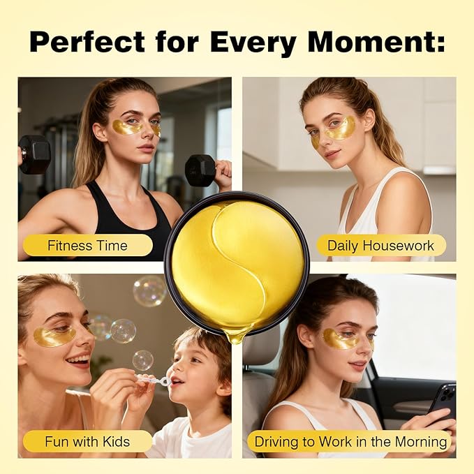 Under Eye Patches 60PCS, 24K Gold Collagen Eye n123456