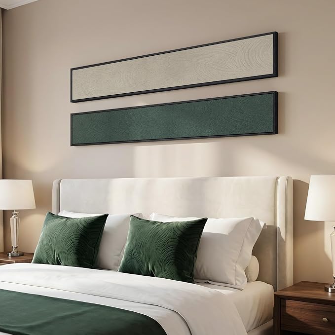 Framed Beige Green Abstract Vertical Wall Art Decor for Hallway, 2 Piece | Long narrow, Canvas prints, Neutral abstract pictures, Green and beige, Vertical, Minimalist artwork, Living room wall decor