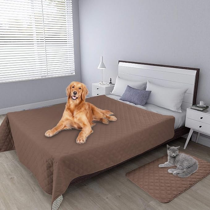 Easy-Going Waterproof Dog Bed Cover, Non-Slip Pet Blanket, 68x82in, Brown | Leakproof Couch Cover, Machine Washable Furniture Mattress Protector, Soft Sofa Mat For Dogs, Pet Friendly