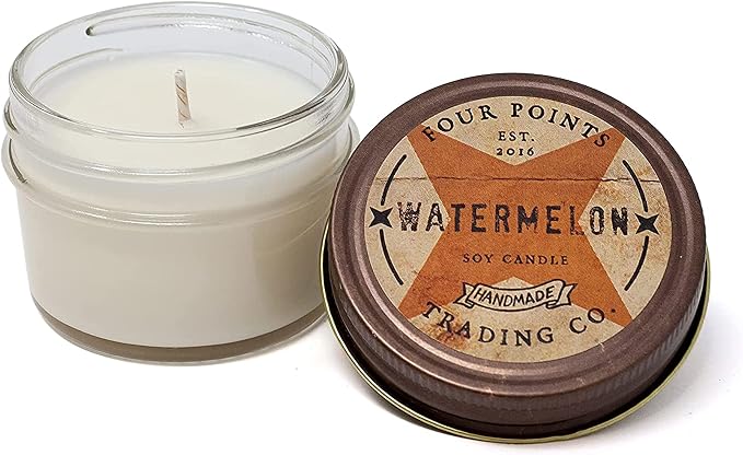 Watermelon 4 Oz Scented Soy Aromatherapy Candle w/Jar