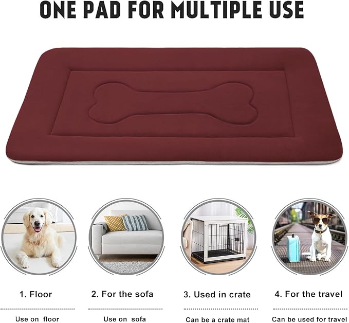 Medium Dog Bed Crate Mat 36 in Non-Slip Washable Soft Mattress Kennel Pads