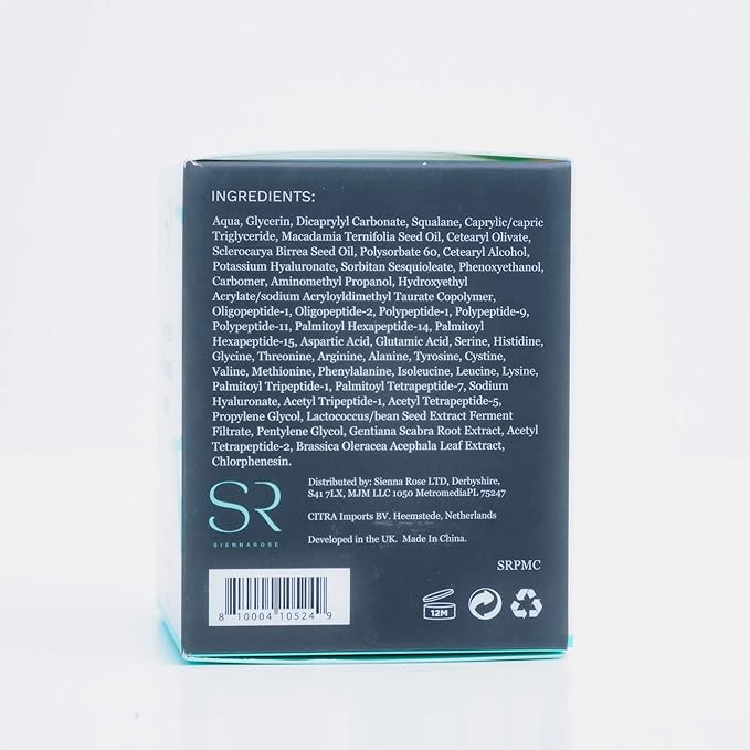 BioMiracle Sienna Rose Polypeptide Moisturizing Cream, Glow & Revive, 10 Peptides and Pygmy Waterlily, 50 ml / 1.69 fl oz
