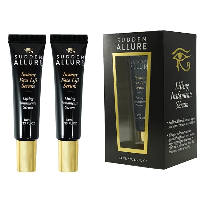 Sudden Allure Instant Face Lift Serum – Erase Under Eye Bags & Wrinkles in 60 Seconds - Firming Face & Eye Serum Cream - Instantly Tighten & Reduce Eye Bags & Crows Feet | Made in USA (10 ml, 2 Pack)