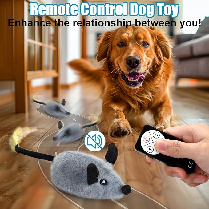 Interactive Dog Toys, Fake Mouse Moving Dog Toy with Automatic Sensor