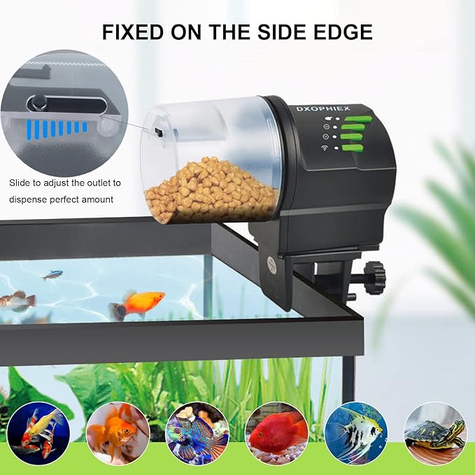 WiFi Fish Feeder Automatic Fish Feeder Automatic Dispenser | Vacation,For Aquarium and Turtle Tank, With Feeding Ring