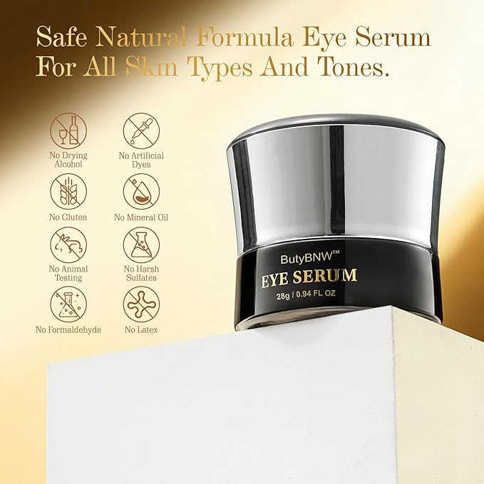 Retinol Eye Serum for Dark Circles & Puffy Winkles, Anti-aging & Misturizing, Firming, Brighten, Hydrate for Refreshed Eyes, 0.94 fl oz