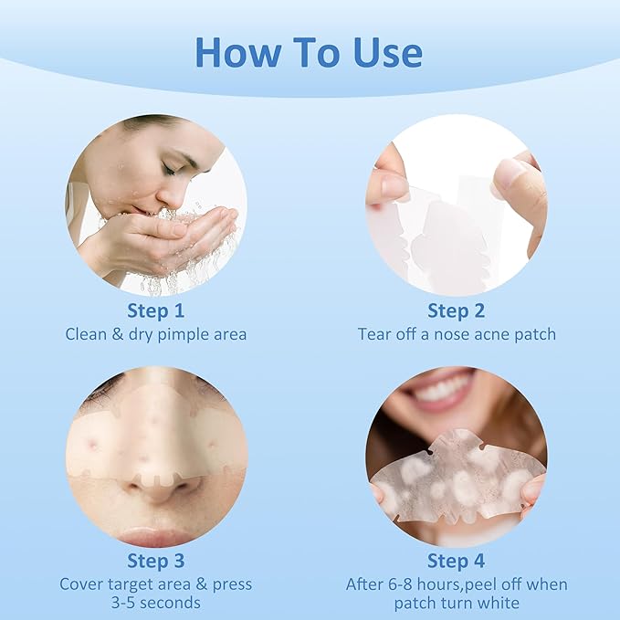 Pimple Patches for Nose, Nose Pore Patches, XL Hydrocolloid Acne Patches Cover Zit Blemishes & Absorb Oil with Tea Tree, Salicylic Acid & Cica Oil | 20 Patches