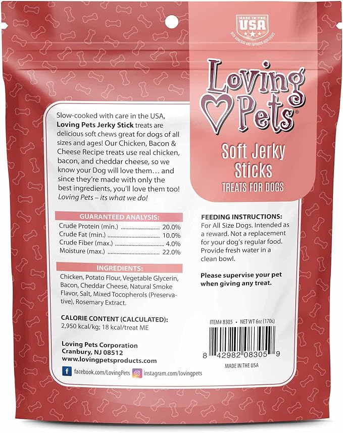 Loving Pets Soft Jerky Dog Treats – Real USA-Sourced Meat Dog Snacks for Training, Puppies & Everyday Reward – Soft, Chewy Dog Treats for Small, Medium & Large Dogs – Wheat & Corn Free