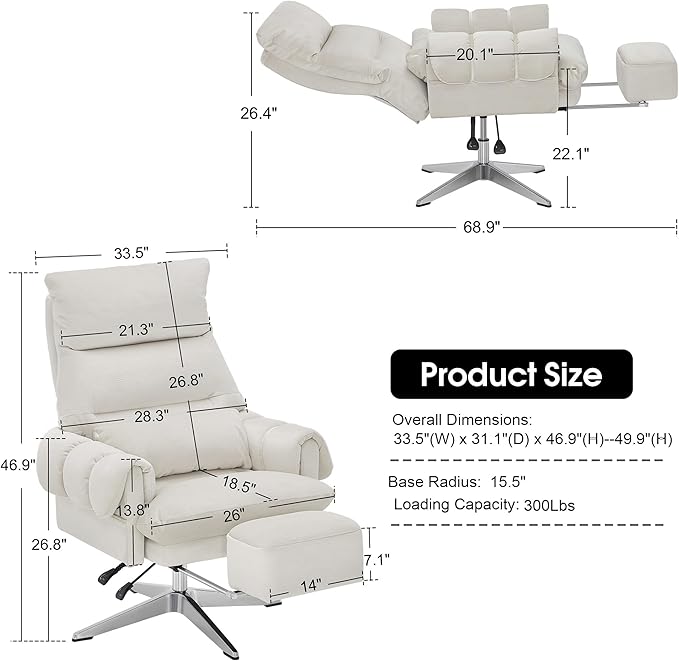 BarberPub Beauty Salon Chair with Lumbar Support, Adjustable Height, Swivel Reclining Esthetician Chair for Facial, Massage, Eyelash Extension, Tattoo 8105/8129 (Modern-X-Shaped Base, Fabric)