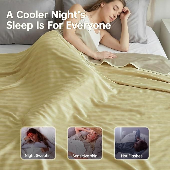 Guohaoi Cooling Blanket for Hot Sleepers and Night Sweats 90"x90" Queen | Arc-Chill Q-Max >0.5 Cool Fiber,100% Oeko-Tex Certified Lightweight Summer Blanket for Travel/Outdoor Ultra Cold Breathable