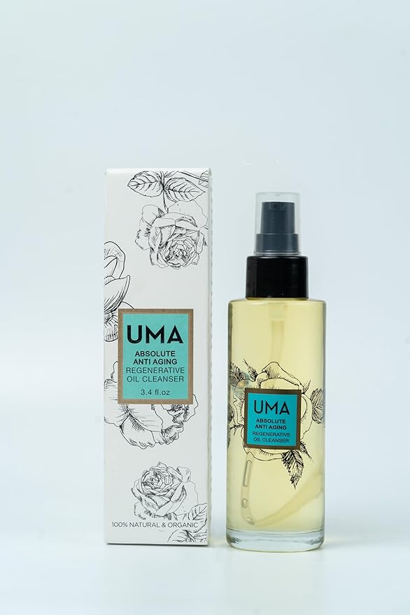 UMA Absolute Anti Aging Regenerative Oil Cleanser | Ayurvedic Oil Cleanser removes makeup & sunscreen | Facial Cleanser for Sensitive, Normal & Oily Skin | 100% Natural Skincare (3.4 oz | 100 ml)