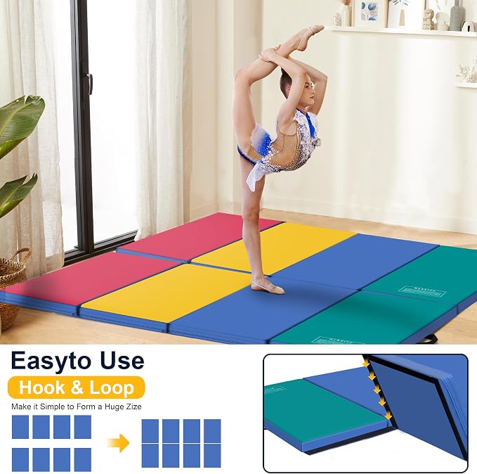 Polar Aurora 3'x6'x2 Thick Folding Gymnastics Exercise Mat Aerobics Stretching Yoga Mats