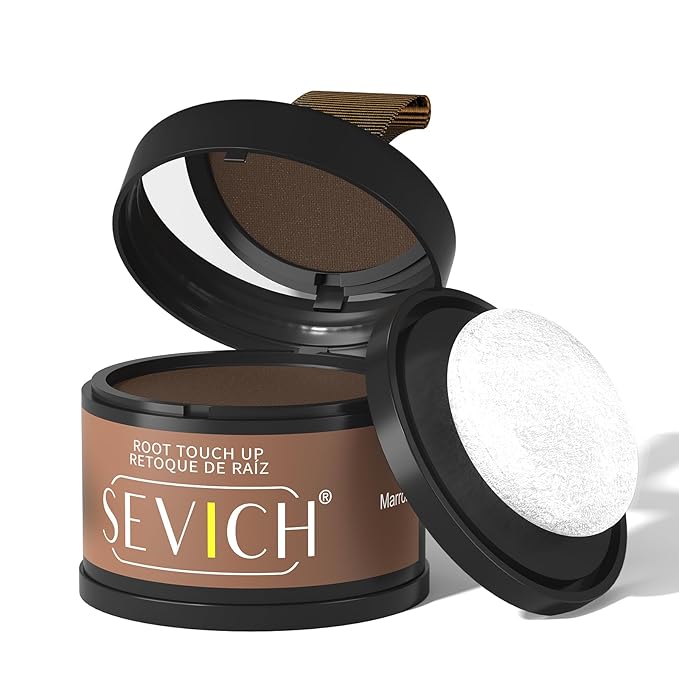 Sevich Hairline Powder - Root Touch Up Instantly Hair Color for Thinning Gray Coverage - Bald Spot Concealing Hair Powder for Women & Men - 48Hour Waterproof & Sweatproof - Brown