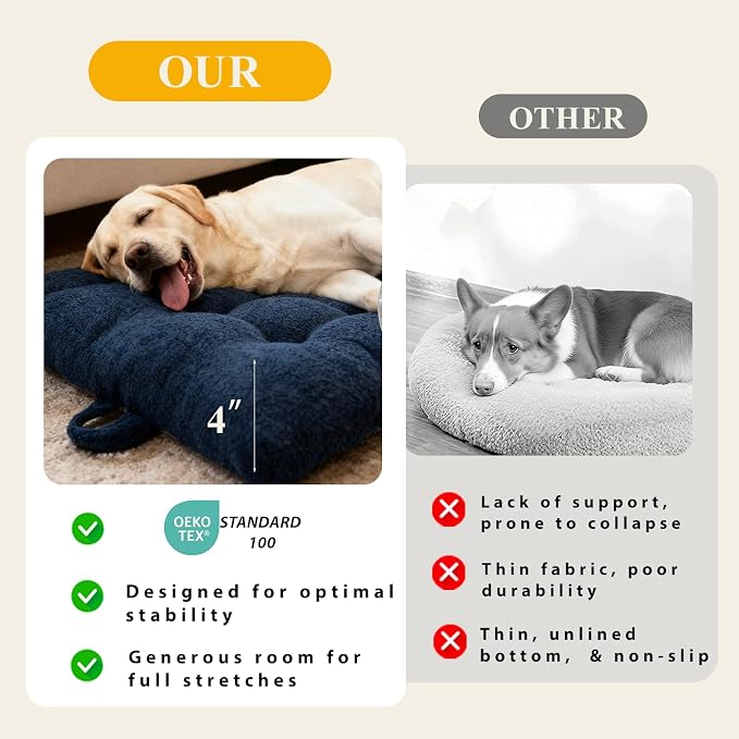 Washable Dog Couch Bed, Pet Sofa with Removable Cushion & Non-Slip Bottom, Orthopedic Plush Furniture for Medium/Large Dogs,Cat & Dog Loveseat.(Blue)