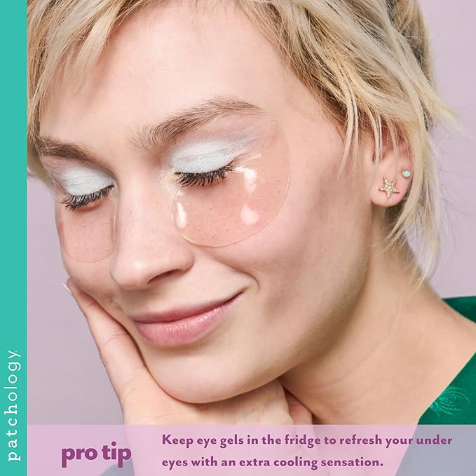 Patchology Serve Chilled Bubbly Eye Gels with Niacinamide, Hydrating Under Eye Patches with Niacinamide and Vitamin C, Under Eye Gel Pads with Gel Technology, Facial Skin Care Products - 5 Pairs