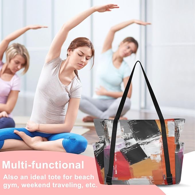 MCHIVER Yoga Bag for Women Men Large Yoga Mat Bag with Adjustable Strap Workout Bags Totes for Pilates Yoga Travel