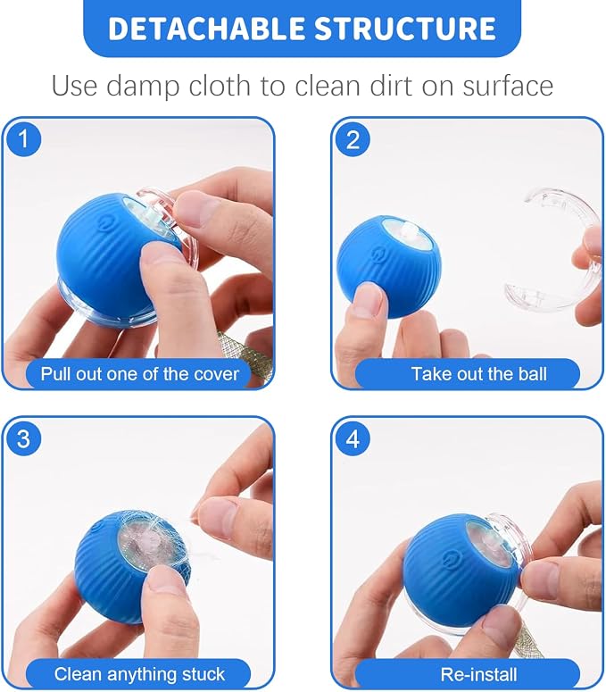Cat Toys for Indoor Cats Smart Automatic Bal Moving Chase Dogs Toy, Blue | Ball Rolling for Bored Kitten Pet, Upgraded Speedy Moving Chase Dogs Toy