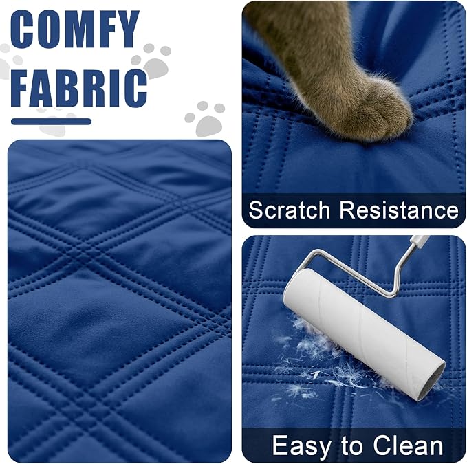 Smiry Waterproof Dog Bed Cover, Reversible Pet Blanket for Sofa Couch | Soft Washable Dog Blanket, Leakproof Couch Cover for Dogs Cats & Furniture Protection, 30x53, Navy/Navy