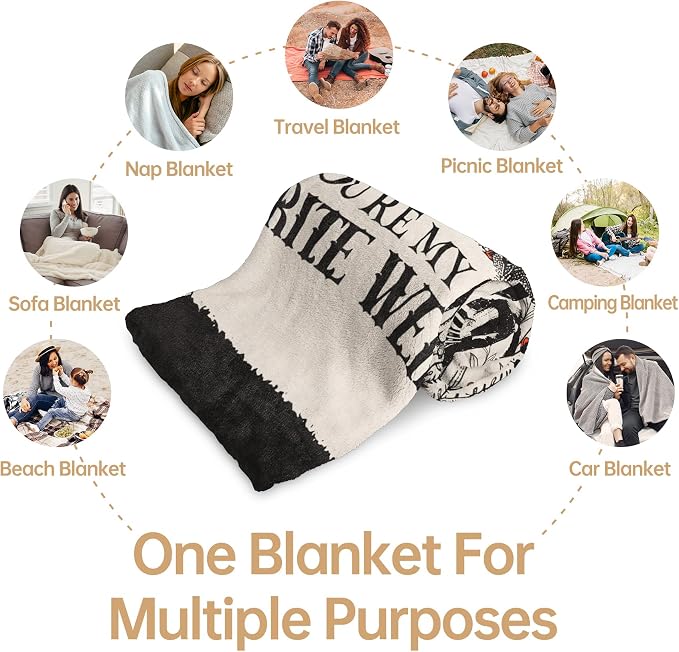 Gifts for Him Her, Anniversary Blanket for Women Men 80"X60" | Birthday Gifts for Boyfriend Girlfriend, I Love You Gift, Engagement, Wedding, Gothic Gifts for Wife, Husband, Couple