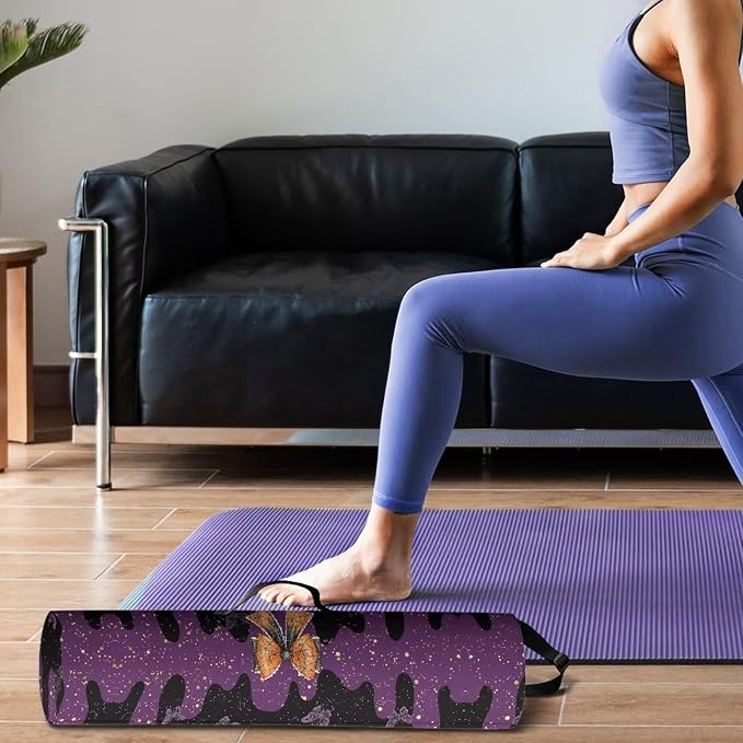 Yoga Mat Bag with Adjustable Shoulder Strap and Handle Zipper, 30in Wide x 6.3in Diameter for Yoga Mat Storage