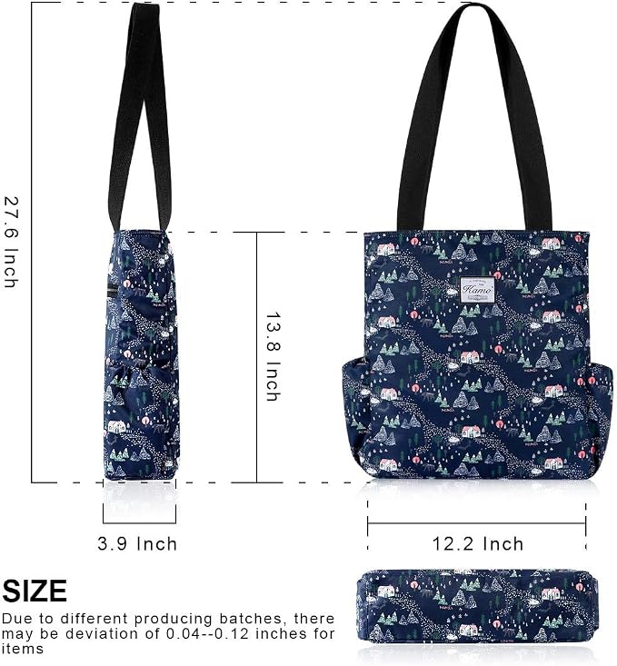 KAMO Floral Tote Bag - Waterproof Lightweight Handbags Travel Shoulder Bag for Hiking Yoga Gym Swimming Travel Beach