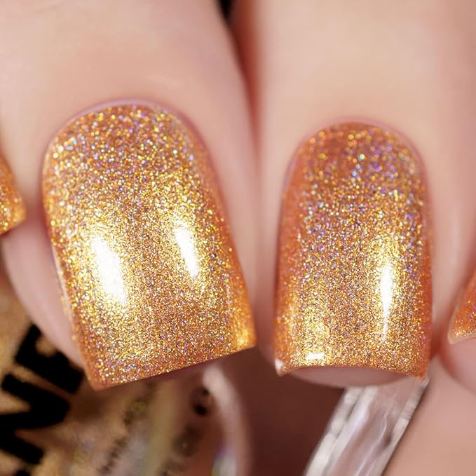 ILNP Sundown - Peachy Gold Holographic Shimmer Nail Polish