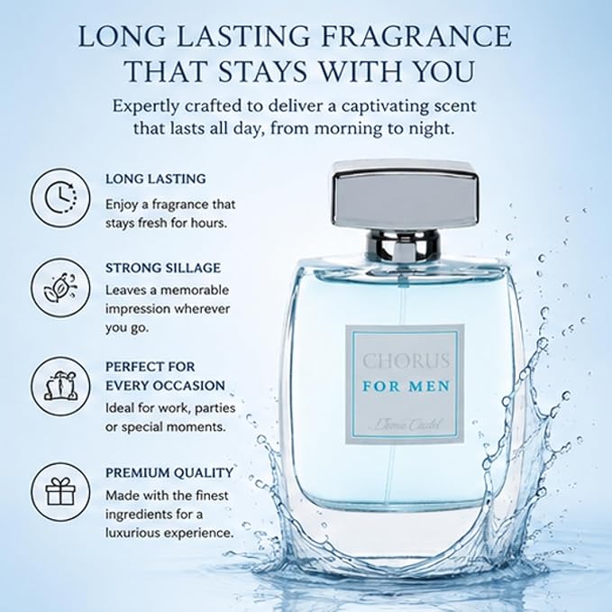 Diane Castel Chorus - Cologne for Men - Mens Cologne with Bergamot, Mandarin, and Green Apple Top Notes - Fresh Fragrance - Long Lasting - 3.3 oz
