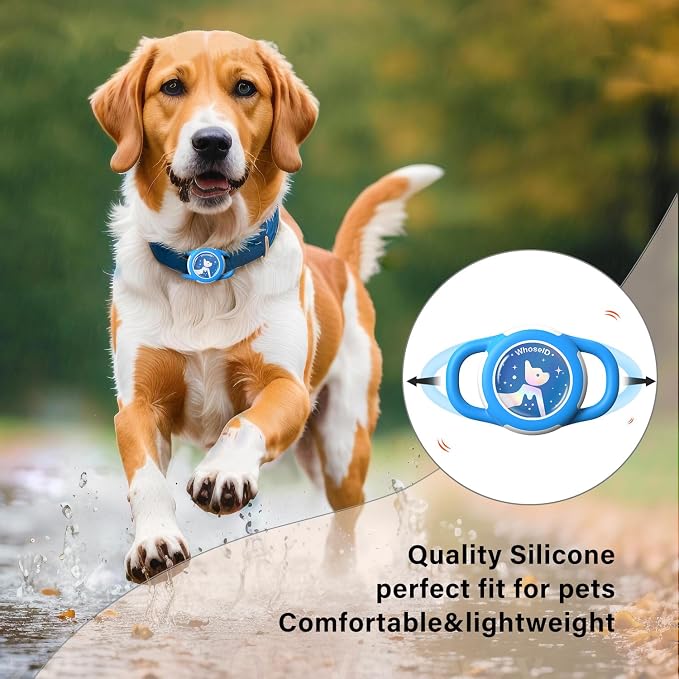Waterproof AirTag Holder for Dog Collar, Soft Slide-On Dog AirTag Holder | Full-Body Protection, No-Dangle Fit, Ultra-Durable, Lightweight, Tool-Free Installation, Fits Dog & Cat Collars