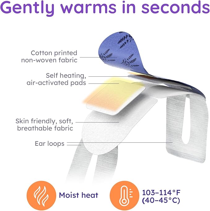 16 Pack Lavender Steam Eye Mask for Dryness, Puffiness, Strain & Relaxation, Heated Eye Mask for Sleep & Travel, Self-Heating & Disposable Warm Compress, Travel Essentials, Relaxation Gifts for Women