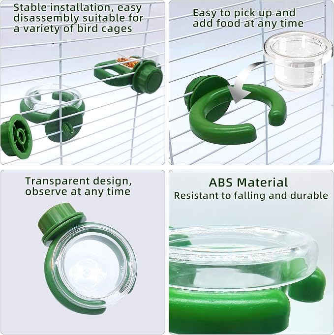 3Pcs Bird Water Dispenser Bird Cage Feeder Accessories for Parakeet