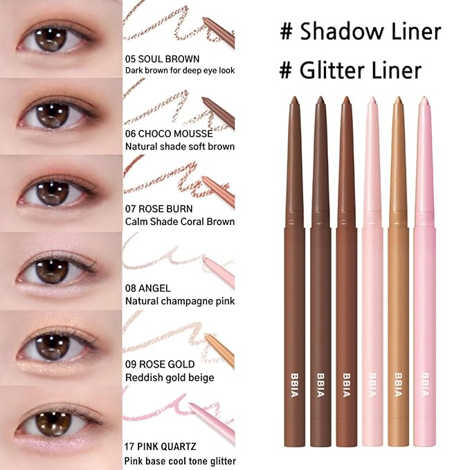 BBIA Last Auto Gel Eyeliner 17 Color – Multi-Use Longwear & Waterproof Mechanical Eye Liner Easy Drawing with Smooth Texture Smudge-Resistant Shadow & Glitter Vegan Korea Eye Makeup (12 CREAM BEIGE)