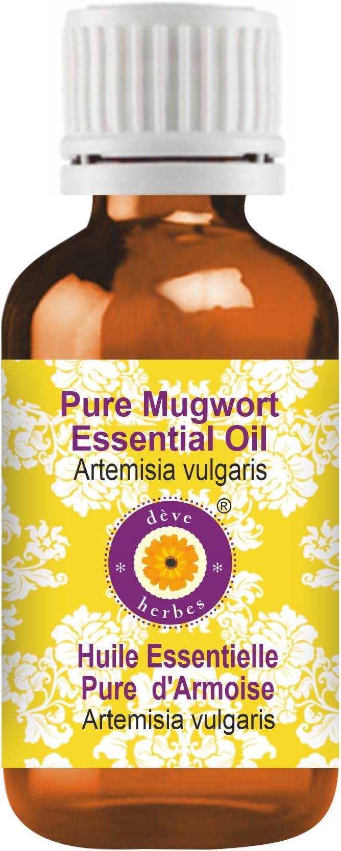 Deve Herbes Pure Mugwort Essential Oil (Artemisia vulgaris) Steam Distilled 50ml (1.69 oz)