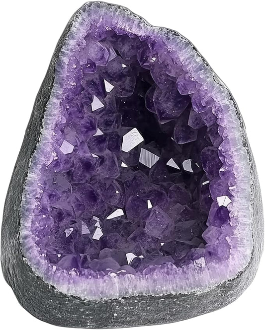Amethyst Crystal (Approx. 0.882 lb–1.1lb, 3.15”–3.25”) Raw Amethyst Cluster Healing Crystals and Stones Reiki Chakra Tower Purple Quartz Geode for Spiritual Decor Crafts Protection