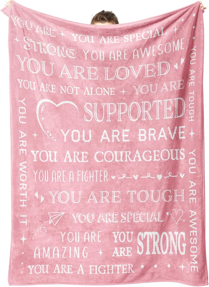 Get Well Soon Gifts for Women Men- Inspirational Gifts Blanket | Feel Better After Surgery Gifts for Sick, Thinking of You Present for Friend Sister, Sympathy Gift for Him Her, 80'' x 60''