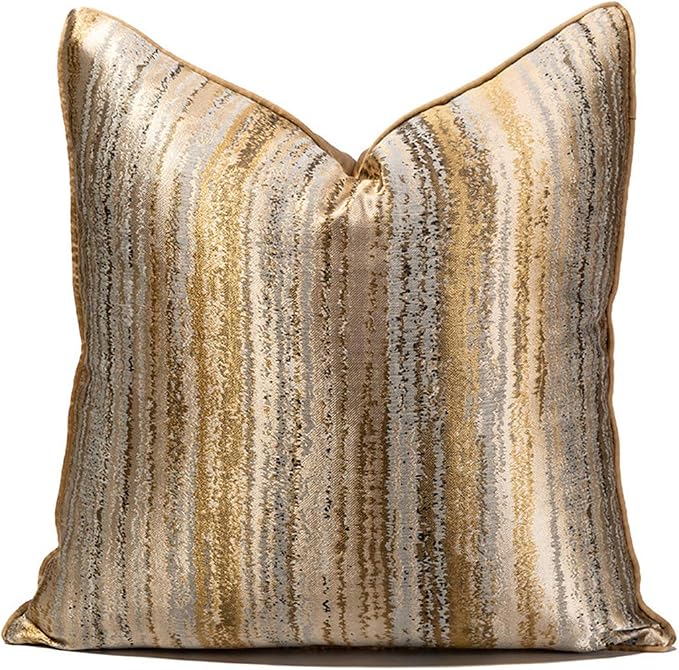 vctops Decorative Luxurious Throw Pillow Covers Square Cushion Cases Pillowcase for Bed Sofa Couch Chair Car Home Decor (Gold, 18"x18")