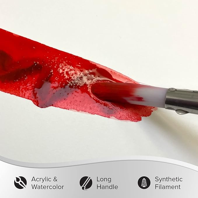Silver Brush Limited 1500 Silverwhite Round Brush, Watercolor, Acrylics, Gouache, or Oil Brush, Size 4, Long Handle