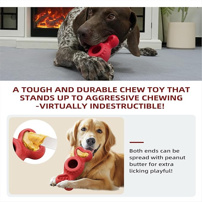 Niumowa Dog Toy, Food-Grade Freezable Chew for Anxiety Relief, Red