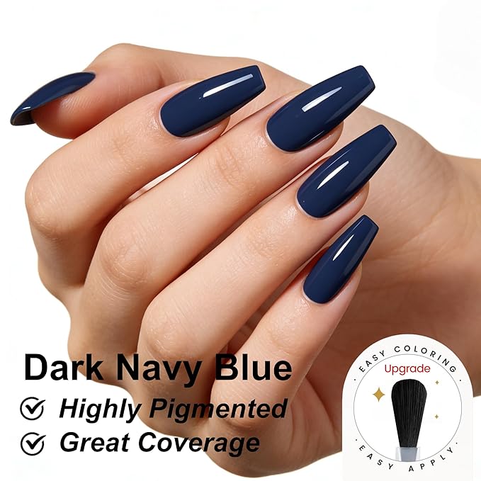 YTD Likomey Dark Navy Blue Gel Nail Polish,15ml Salon Home DIY Manicure and Pedicure Royal Cobalt Fall Winter Soak Off UV Color Varnish,CS417