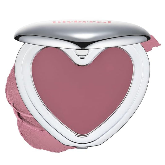 lilybyred Luv Beam Cheek Mousse | Heart-Shaped Korean Cream Blush, Airy Soft-Matte Texture, Soft-Focus & Pore-Blurring Finish, Seamless Buildable, Natural Flush, 0.13 oz. (04 Taro Mousse)