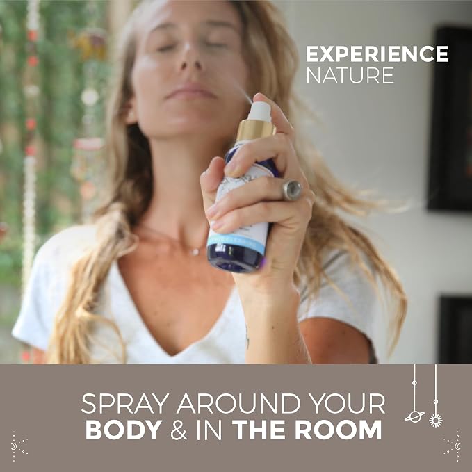 BALIPURA - Space Clearing Healing Aura Crystal Spray - Black Tourmaline & Selenite Crystals - Tea Tree, Lavender & Clary Sage Organic Essential Oils Blends - Handmade in Bali - 3.4 fl.oz